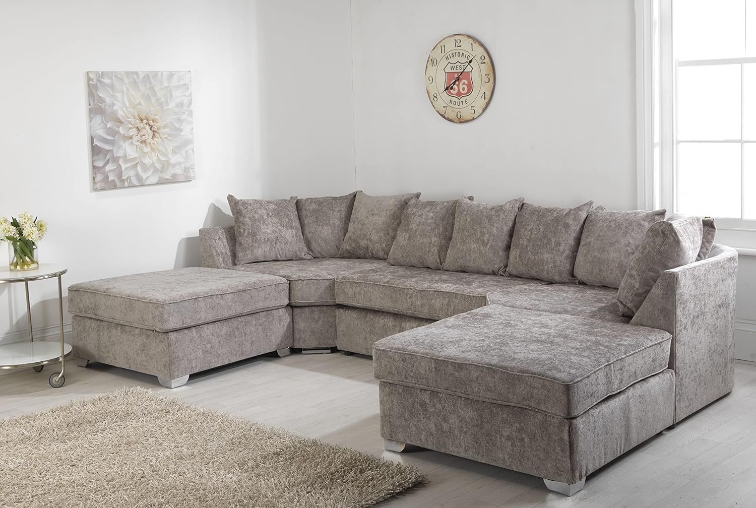 Crush Beigh Bishop U-Shape Sofa